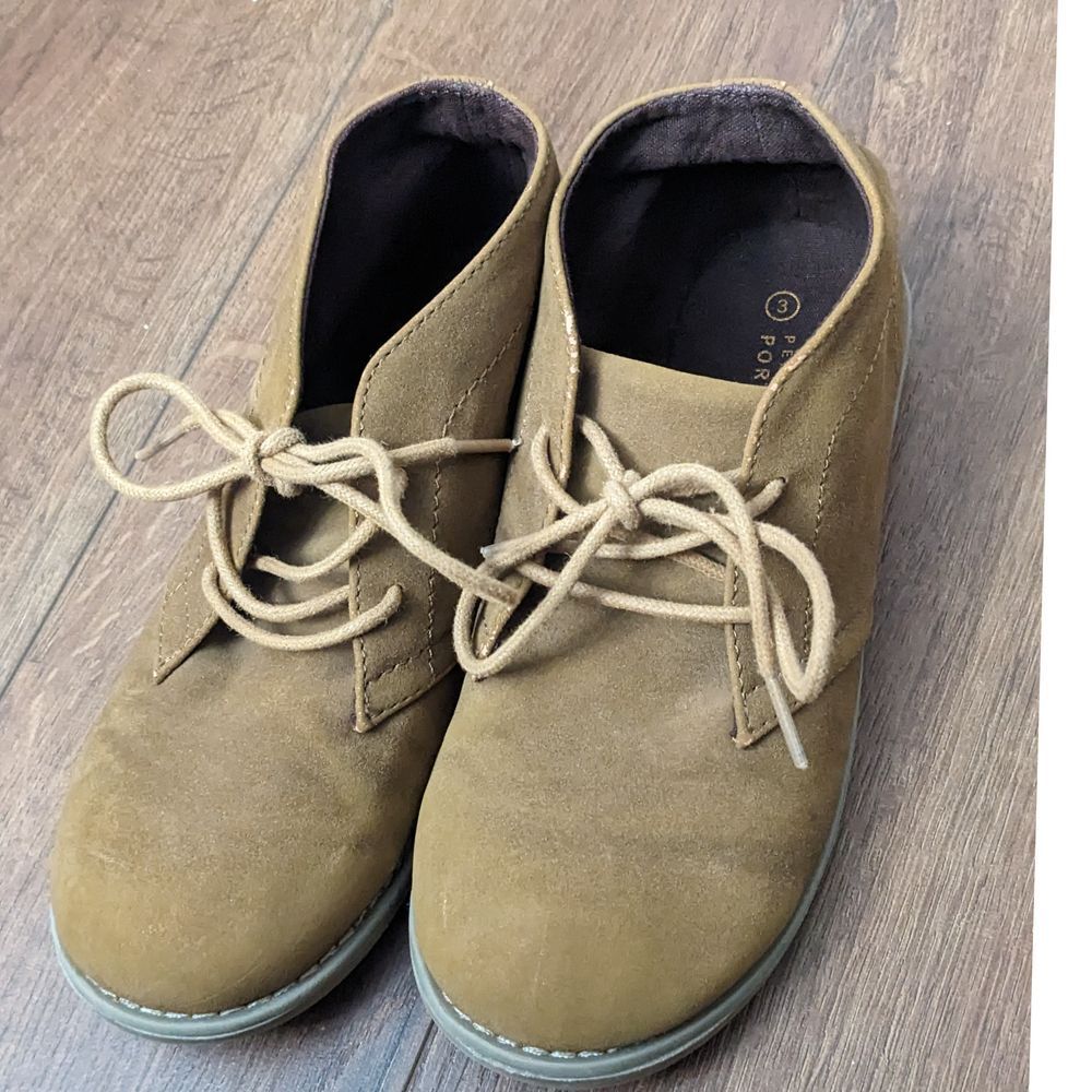 Classic Tan Suede Perry Ellis Boots Chukka Ankle Boots‎ Lace-Up Comfort Shoes